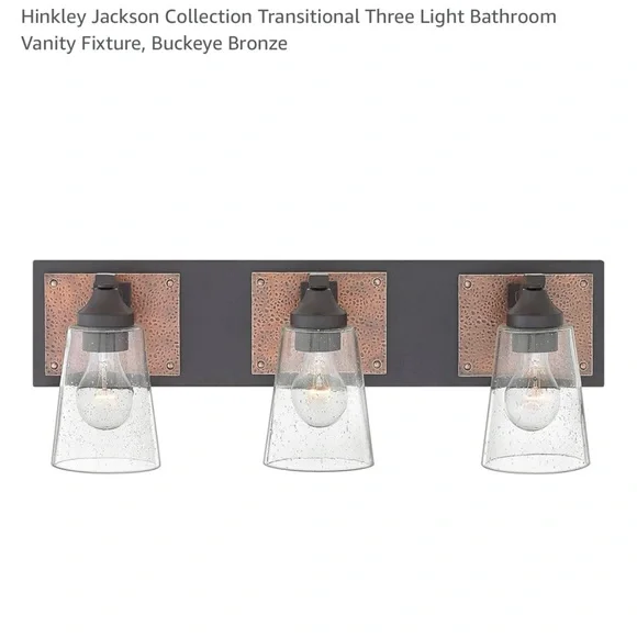 NIB Hinkley Jackson Transitional 3 Light Bathroom Vanity Fixture, Buckeye Bronze - Picture 1 of 10